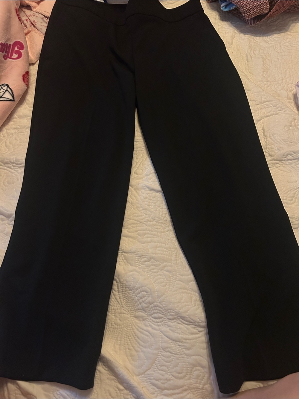 Hilary Radley Black Wide-Leg Trousers